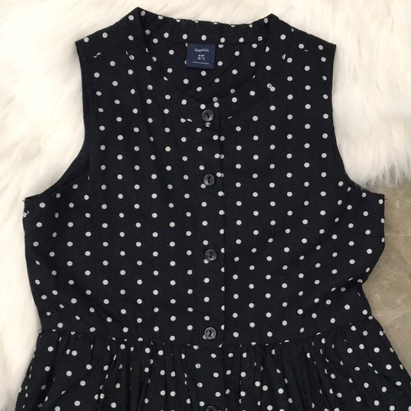 Kids - Gap Kids Navy Polka Dot Dress - size S 6-7 - Picture 2 of 8